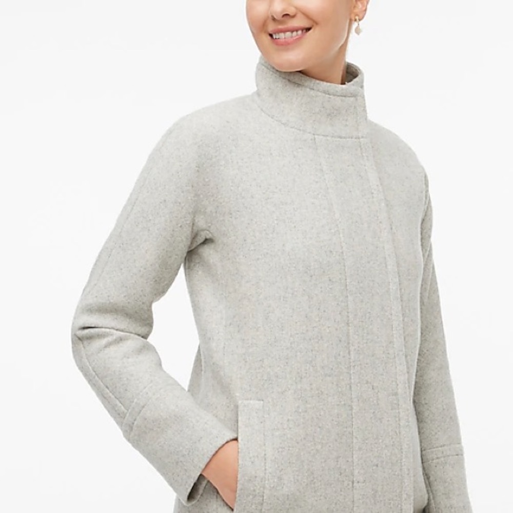 ☀️NEW☀️J. Crew Light Gray City Coat - Picture 3 of 13